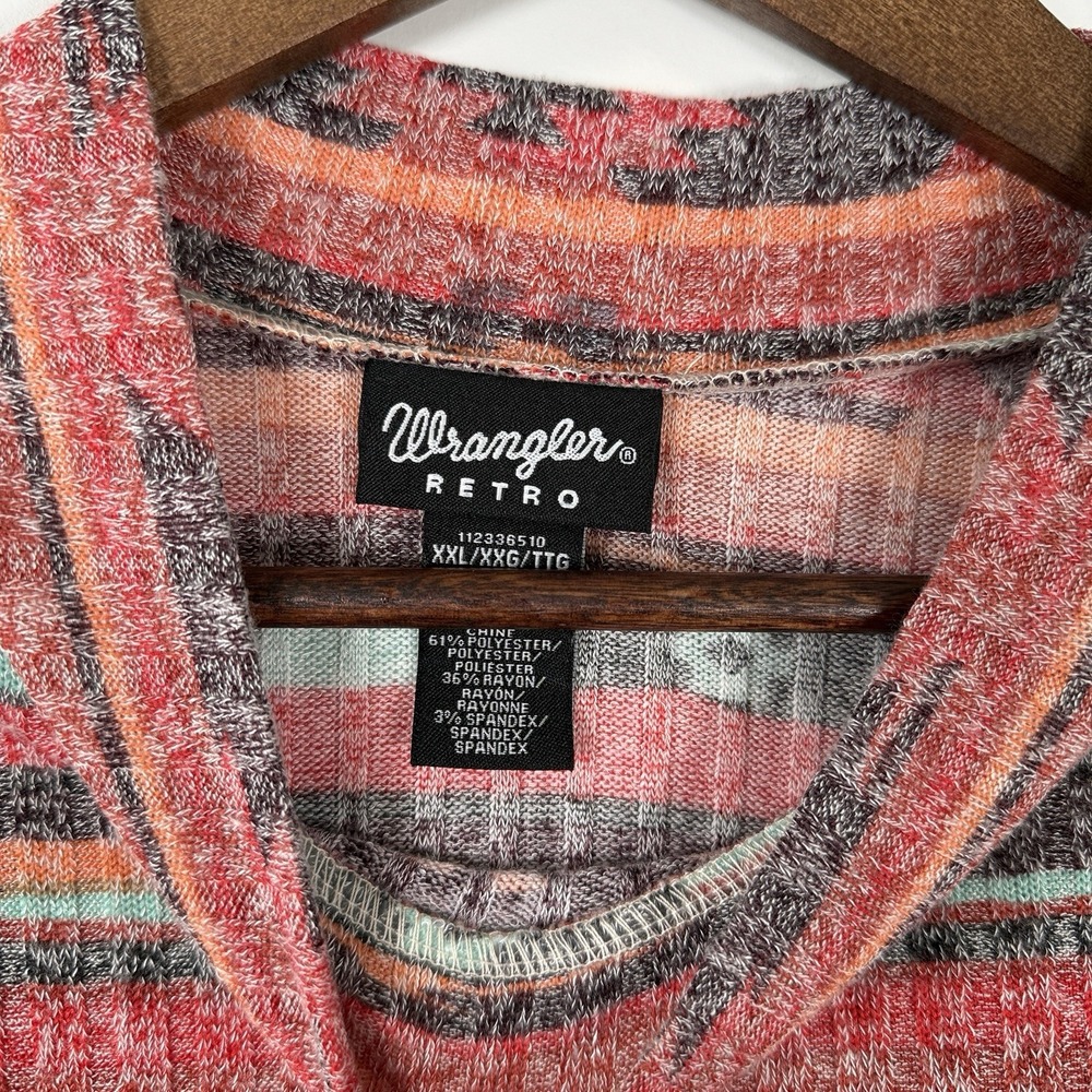 Wrangler Retro Women's‎ Long Sleeve Shirt Aztec Hell Sleeve Size XXL - Picture 3 of 6